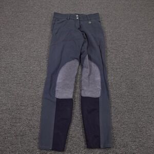 ROMFH Breeches Womens 24R Blue Knee Patch Ankle Riding Pants Equestrian